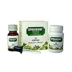 Cephagraine Charak | Ayurvedic solution for migraine, headache and sinus pain - kit (drops and tablets)