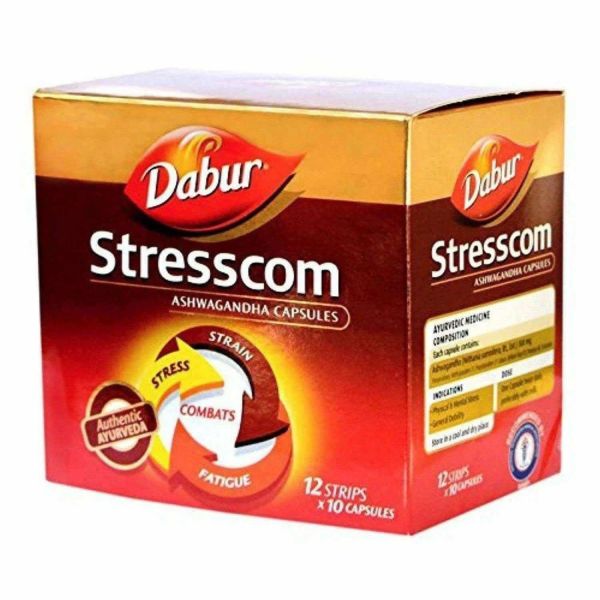Stresscom Dabur (120 Kapseln) - Hilft bei der Reduzierung von Stress, Angst, Müdigkeit und vorzeitiger Alterung